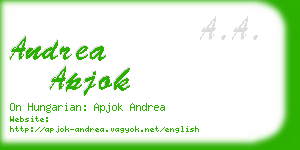 andrea apjok business card